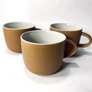 3 West Elm Aaron Probyn Stoneware Mugs in a Golden Oak Color
